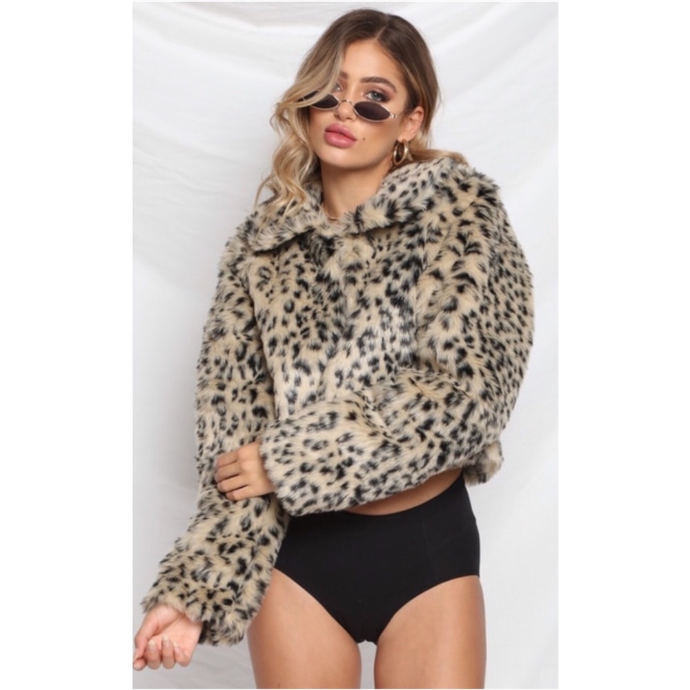 31• 2X H P* Seven Wonders Femme Leopard Coat S. 10 $130 - Picture 5 of 8